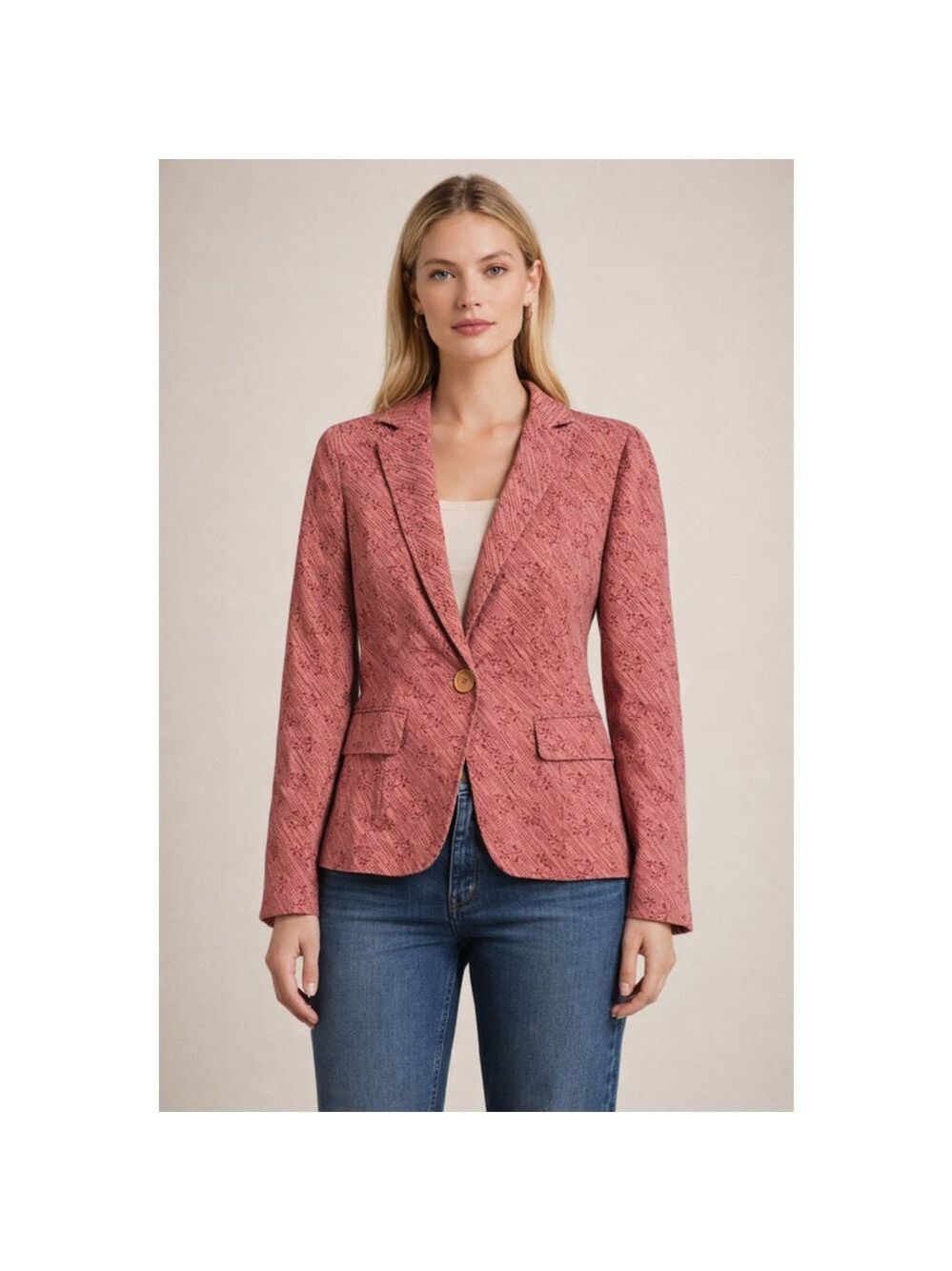 Marc Jacobs Textured Pink Blazer | Size 2 | Tailored One Button Corduroy Blazer